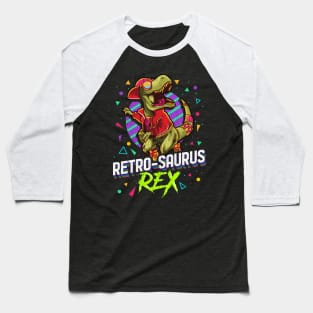 Retro Saurus T Rex Dinosaur Cool Baseball T-Shirt